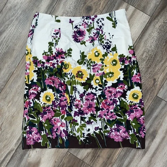 Heritage Collection By BASS Floral Cotton Skirt Sz 4 Women—A25 - Picture 1 of 6